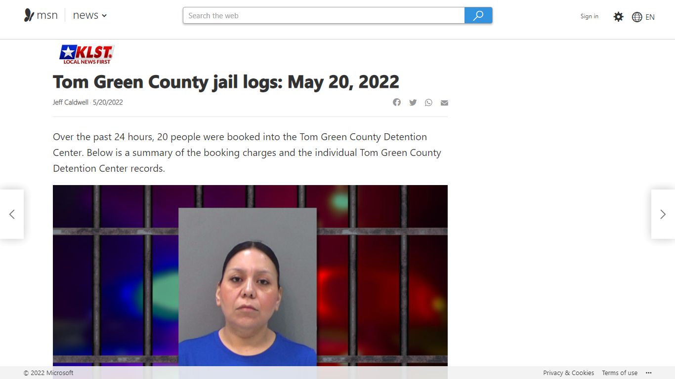 Tom Green County jail logs: May 20, 2022 - MSN